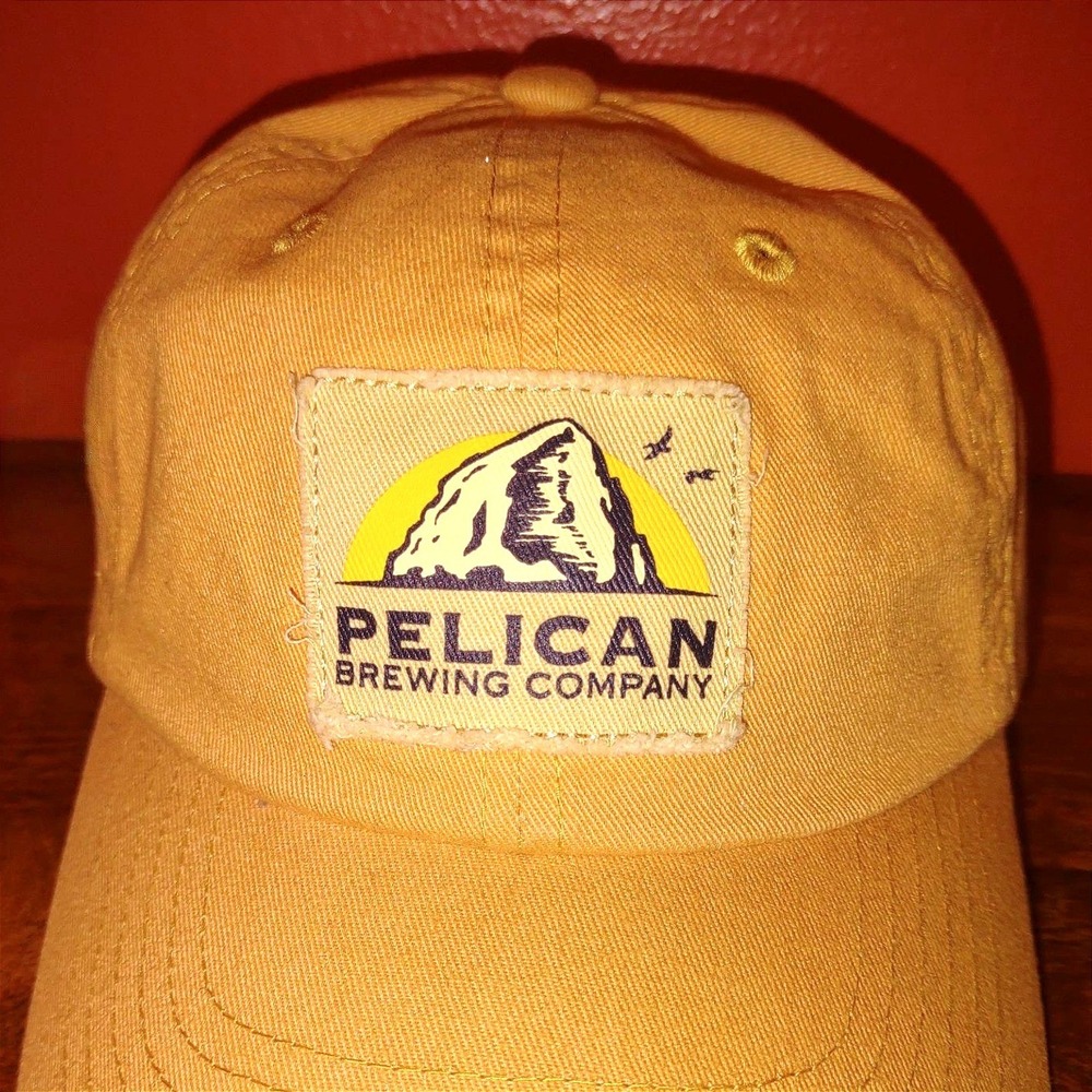 Pelican Brewing Co. Oregon Mustard Yellow Cotton Strapback Cap Baseball Hat NWOT - Picture 4 of 8